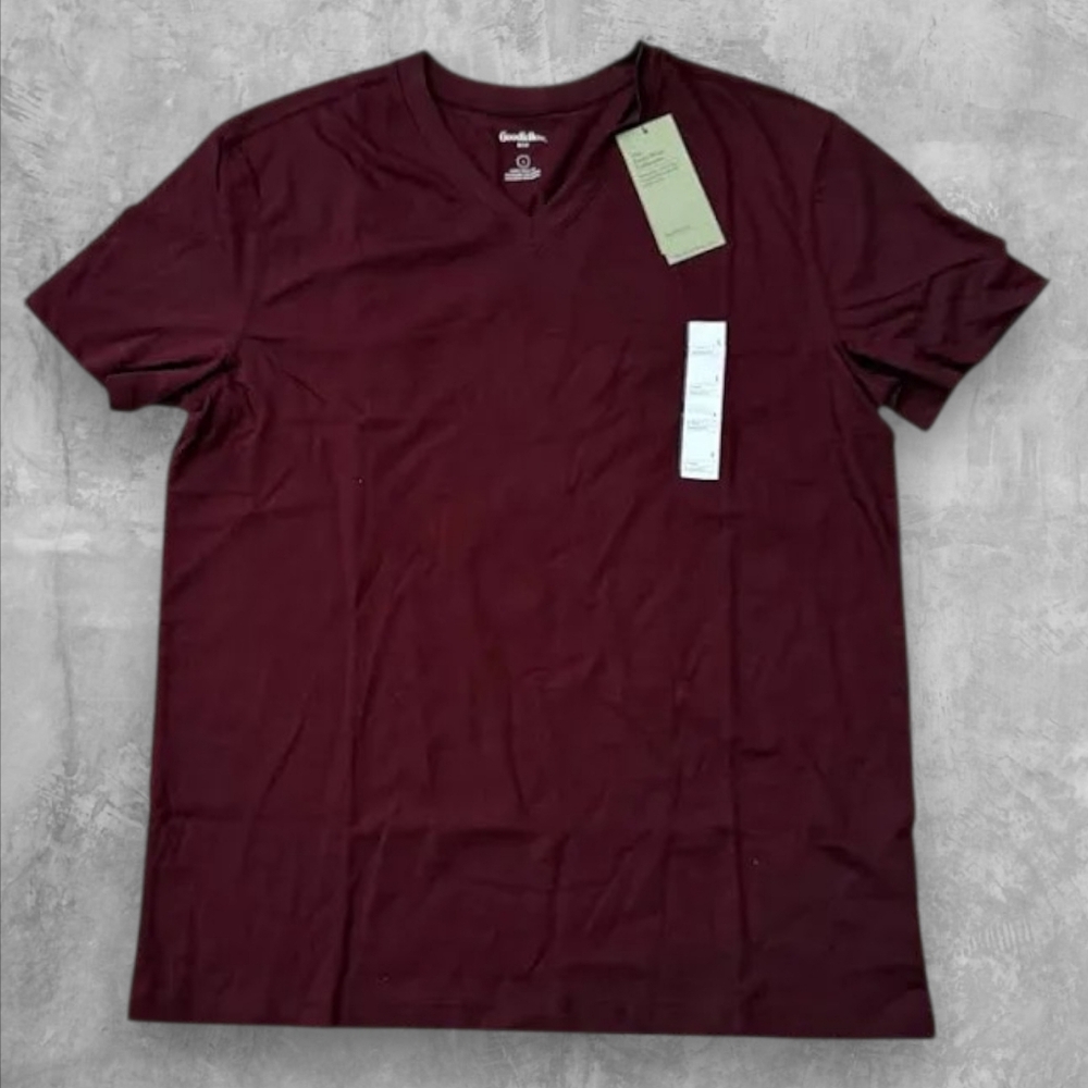 Men's Goodfellow & Co Maroon V-Neck T-Shirts Size 3X